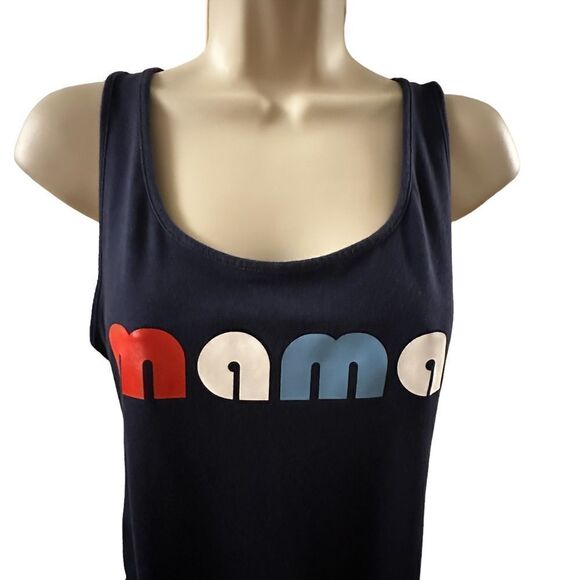 Isabel Maternity ~ Navy “Mama” Tank Dress ~ shirred side seams ~ size Medium - Picture 3 of 8